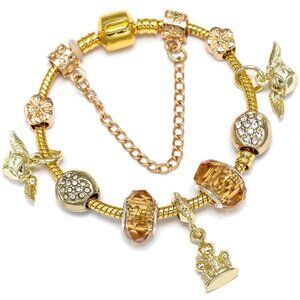 925 Cartoon Golden Harry Potter Thief Themed Decorative Pendant Bracelet